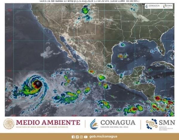 Para las próximas horas lluvias puntuales intensas en zonas de Chiapas