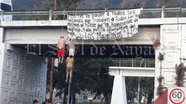 imagen 2 de Nota Roja || Aparecen 3 colgados en Puente Jacarandas