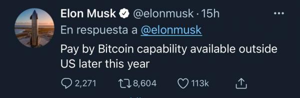 imagen 1 de Cultura || "Ahora usted puede comprar un Tesla con Bitcoin"-Elon Musk